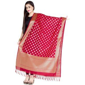 Banarasi Dupatta For Women,shawl Scarf Wrap Chunni, Red (d116red)💟